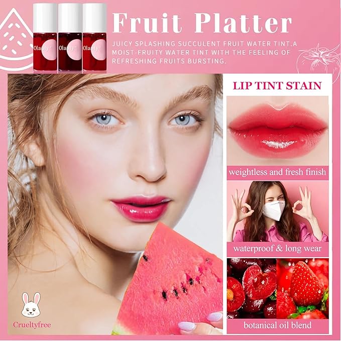 ZARICS 2 Colors Lip Tint Stain Set, Korean Gloss