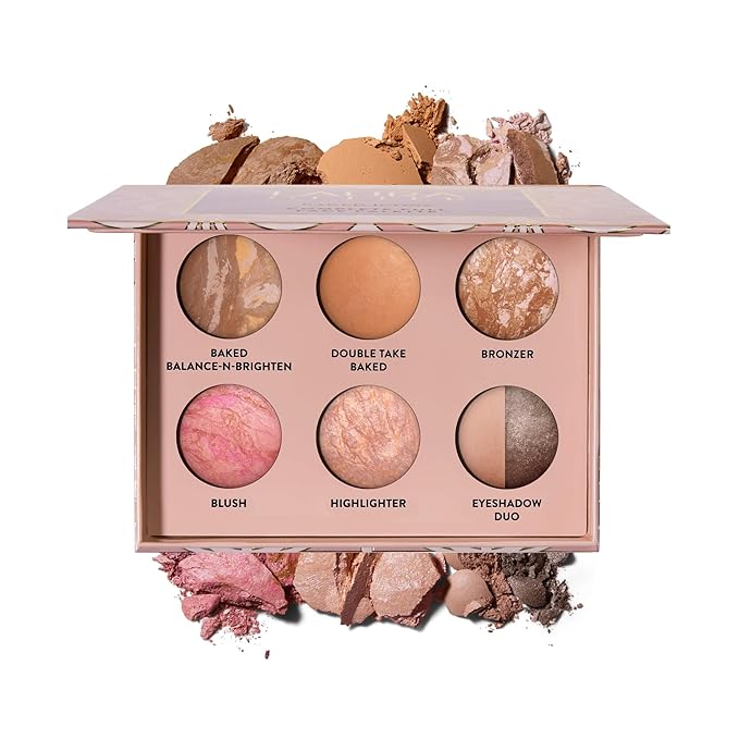 LAURA GELLER Baked Icons Complete Full Face Palette, Tan | All-in-One Makeup Palette with Baked Foundations, Blush, Bronzer, Highlighter, Eyeshadows | Coverage for Mature Skin | Travel-Friendly