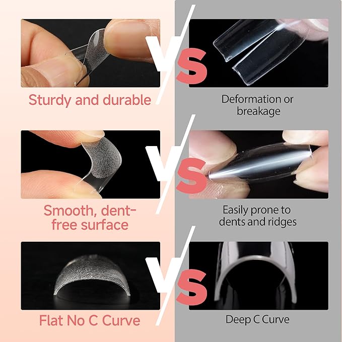 UNA GELLA Short Square Gel Nail Tips: 312pcs Square Fake Nails Pre-file Soft Gel Nails Tips for Full Cover Acrylic Nails False Nails12 Sizes Press on Nails for Nail Extensions Home DIY Salon