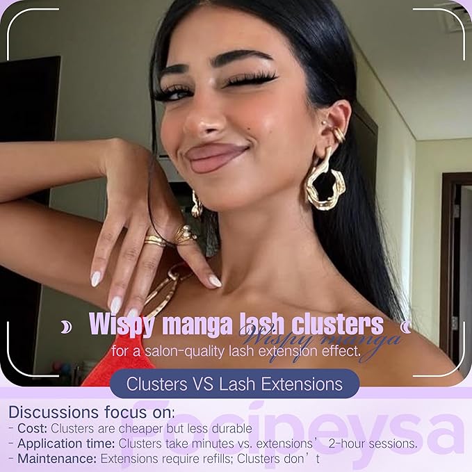 Focipeysa Eyelash Clusters with Spikes Lashes Clusters 10-18mm Wispy Eyelash Extensions 150D Clusters Eyelashes 324pcs Full Volume Lash Extension for DIY Natural or Dramatic Makeup