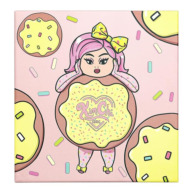 KimChiChic Beauty Donut Collection Eyeshadow Palette - 16 Matte, Pigment, & Glitter Shadows, Versatile for Day to Night Looks, Cruelty Free, Rainbow Sprinkles