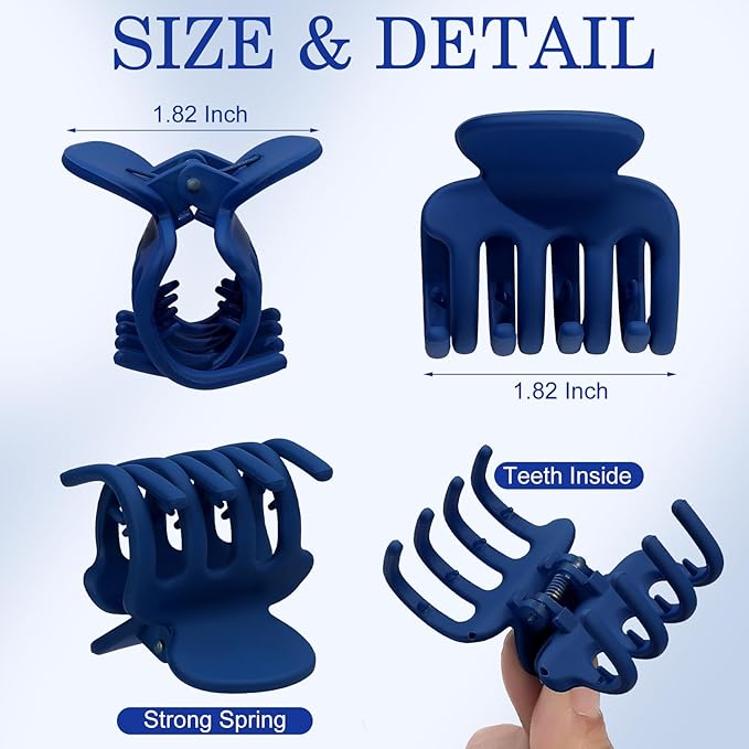 12Pcs Hair Clips for Women 1.8 Inch Small Claw Clips for Thin Hair Medium Hair Claw Clips for Thick Hair Accessories for Women Girls (Dopamine)