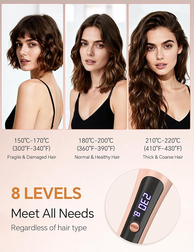 Automatic Rotating Curling Iron 1-inch - LANDOT 2-Way Anti-Tangle Self Curling Wand, Effortless Curls for Special Occasions, Dates & Vacations, Fast Heat-Up Ceramic Barrel for Gorgeous Styles