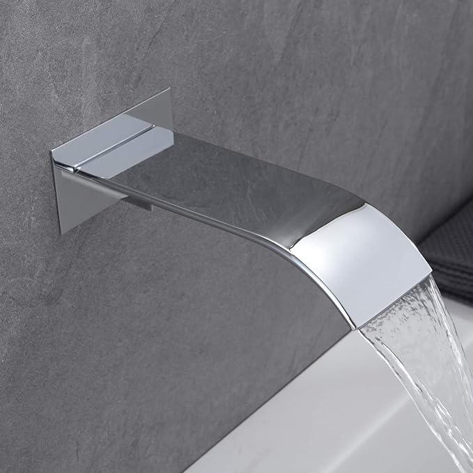 Shower System, Shower Faucet Set Complete with Waterfall Tub Spout, 8" Rain Shower Head and HandHeld, Chrome Finish