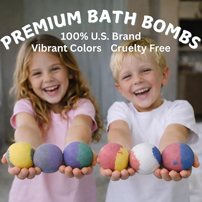 EvolutionUSA Black Epic Superhero Bath Bombs for Kids, 6 Super Hero Bath Bombs with Toy Inside, Lush Childrens Bathbombs, Organic Bathbomb with Surprise Inside, Fizzy Fun Superhero Bath Balls