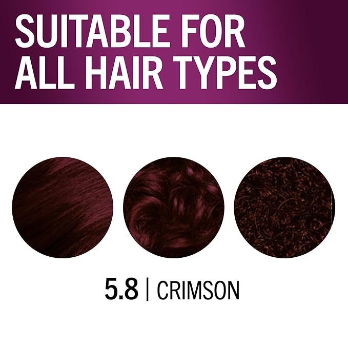 Schwarzkopf Keratin Color Permanent Hair Dye Cream, 5.8 Crimson, 1 Application - Professionally Inspired Hair Color Enriched with Keratin and Macadamia Nut Oil - Hair Dye with Pre-Serum,all Hair Types