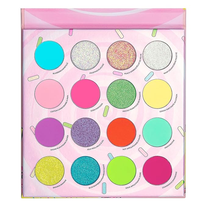 KimChiChic Beauty Donut Collection Eyeshadow Palette - 16 Matte, Pigment, & Glitter Shadows, Versatile for Day to Night Looks, Cruelty Free, Rainbow Sprinkles
