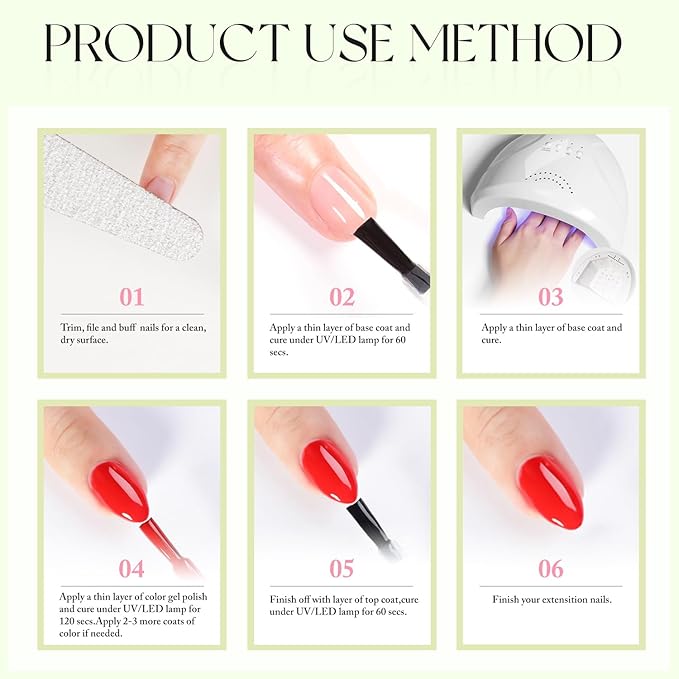 Double Rhythm Pastel Green Gel Polish Sheer Neutral Natural Light Milky Same Color Same Bottle 15ML Jelly UV Nail Art DIY at Home (Pale Green-A1410)