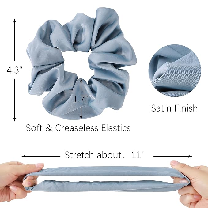 6 Pieces Satin Silk Scrunchies for Hair, Women Girls Hair Elastic Bands Ponytail Holder,Scrunchy Elastic Hair Bands Accessories