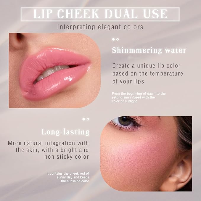 Color Changing Blush Stick for Cheeks Makeup,Clear Blush Natural Lightweight