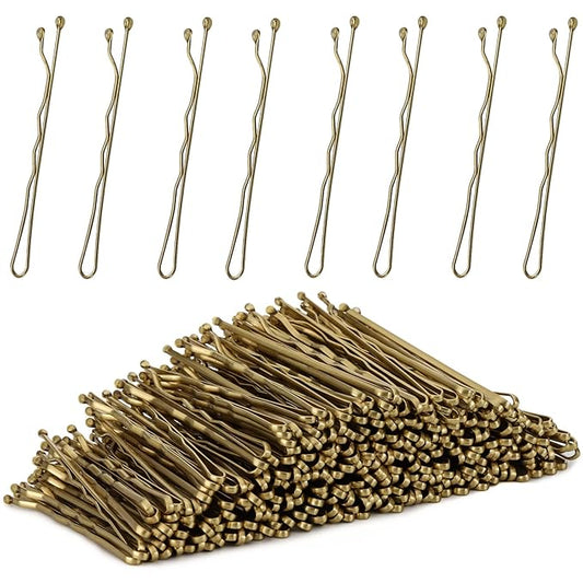 Tbestmax 800 Pcs Hair Bobby Pins, 2 Inch Gold Hairpins with Box for Women Lady Girls Kids, Invisible Wave Hairgrip Barrette Hair Clip Bulk Hair Accessories