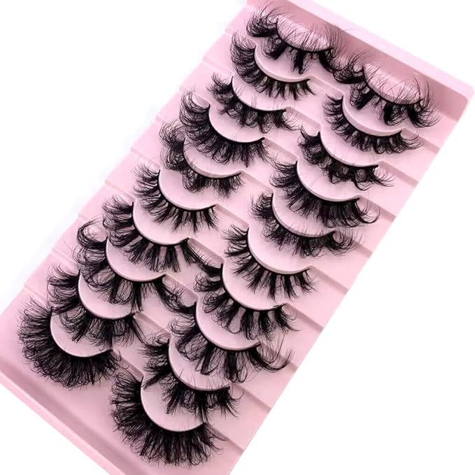 HBZGTLAD Soft Mink Eyelashes 3D Curl Winged End Eye Elongated Fake Lashes Thick Handmade Natural False Eyelash Messy Cross Lash Wholesale (MX-4)
