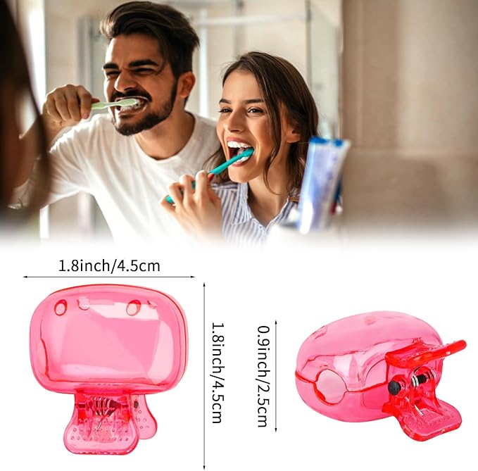 6 Pack Toothbrush Covers Portable Toothbrush Protector Coverings Clips Travel Protector Plastic Brush Pod Protection Clip Case Tooth Brush Covers for Kids Bathroom Home Travel Supplies