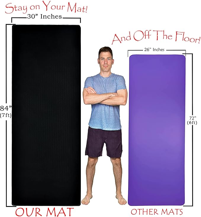 Tatago Extra Thick Yoga Mat Wide & XL-Our 10mm Extra Large Yoga Mat Thick Extra Wide And Long For Total Joint Cushioning. A Large Exercise Mat Thick And Perfect For Home Workout Pilates Or Studio.
