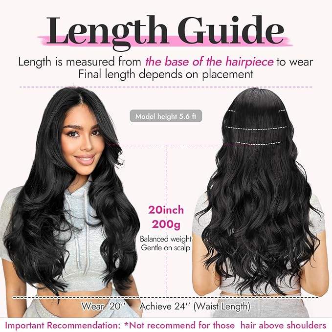 Kookastyle Clip in Hair Extensions, Natural Long Layered Soft Invisible Synthetic Curly Hairpieces for Women,4 pcs(20 Inch，Grey/Sliver Mixed)