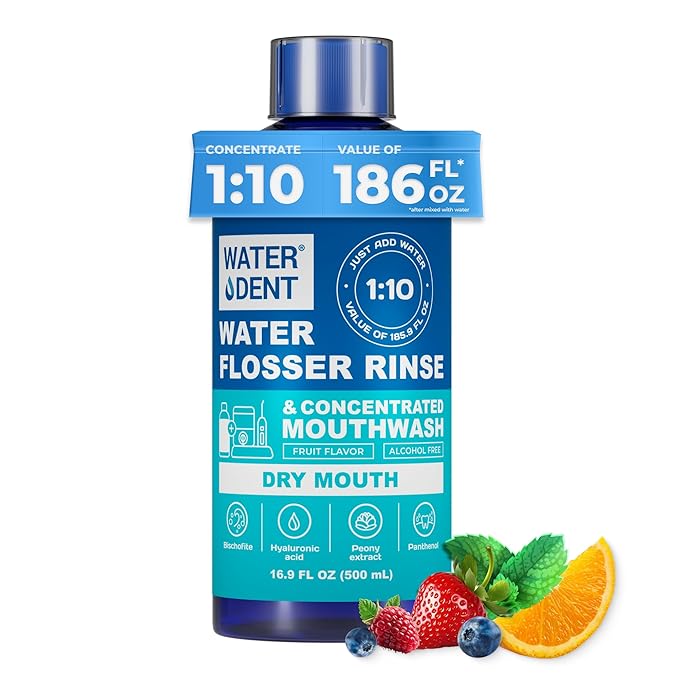 2 Pack Concentrated Water flosser Rinse & Mouthwash Made in USA, Alcohol and Fluoride Free, Mint & Fruit Flavor