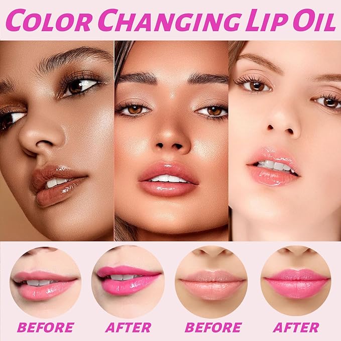 Magic Color Changing Lip Oil Ph Activated, Moisturizing Magic
