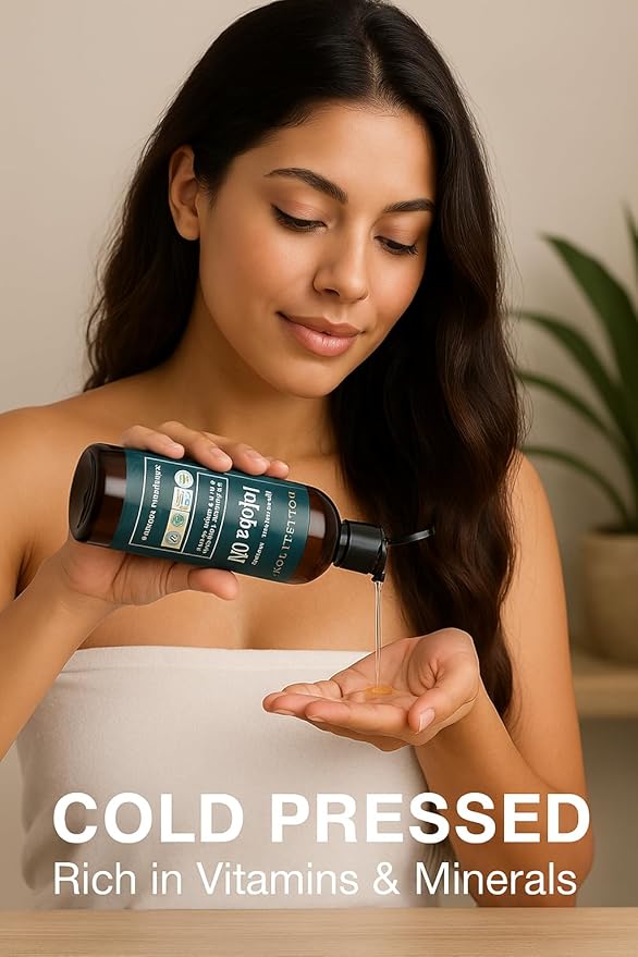 Organic Jojoba Oil for Skin, Hair & Face (8oz) | 100% Pure, Natural Cold Pressed - Hydrating Carrier Oil Hexane Free