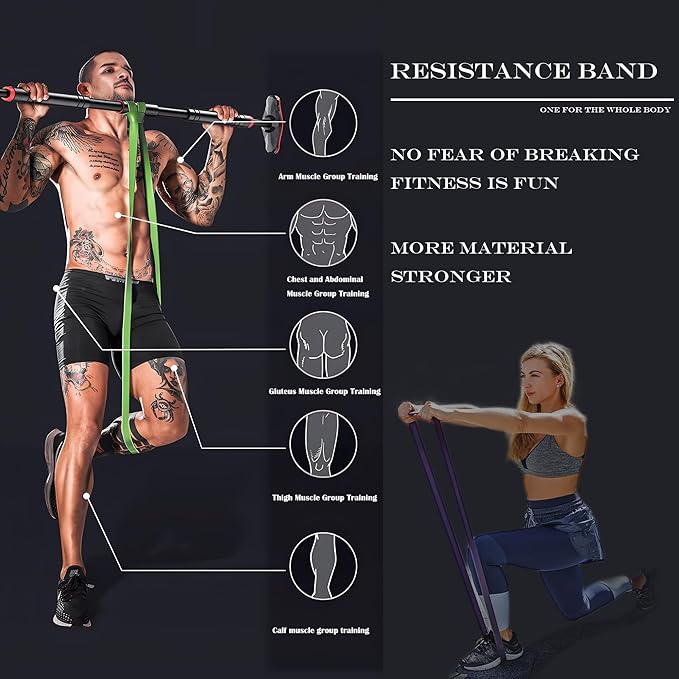 Pull Up Assistance Bands - Resistance Bands Set - Multi-Level Resistance, Fitness Band, Full Body Training, Suitable for Exercise and Physical Therapy Exercise Bands