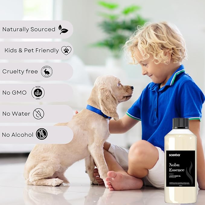 Scentia Oil Inspired by The Nobu Hotel Scent - 500 mL 16.9 fl oz - Essential Oil Blend Jasmine, Lilly, Sandalwood & Fresh Citrus for HVAC Ultrasonic Diffusers - Nobu Essence