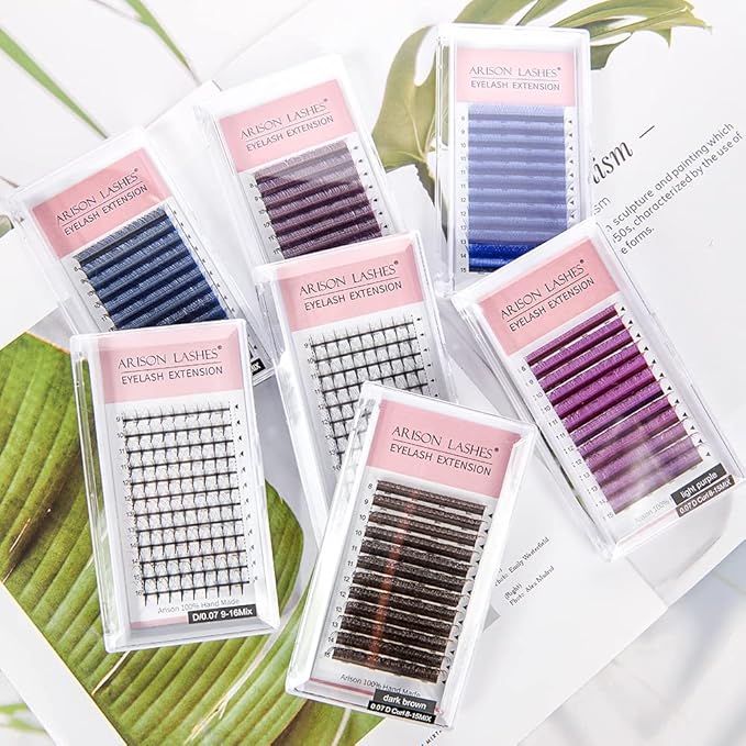 Light purple YY Eyelash Extension Lashes C Curl 0.07mm, 8-15mm Faux Mink Cluster Lash Extensions Soft Y Lashes Extensions Premade (8-15MM, 0.07-C,Light purple)