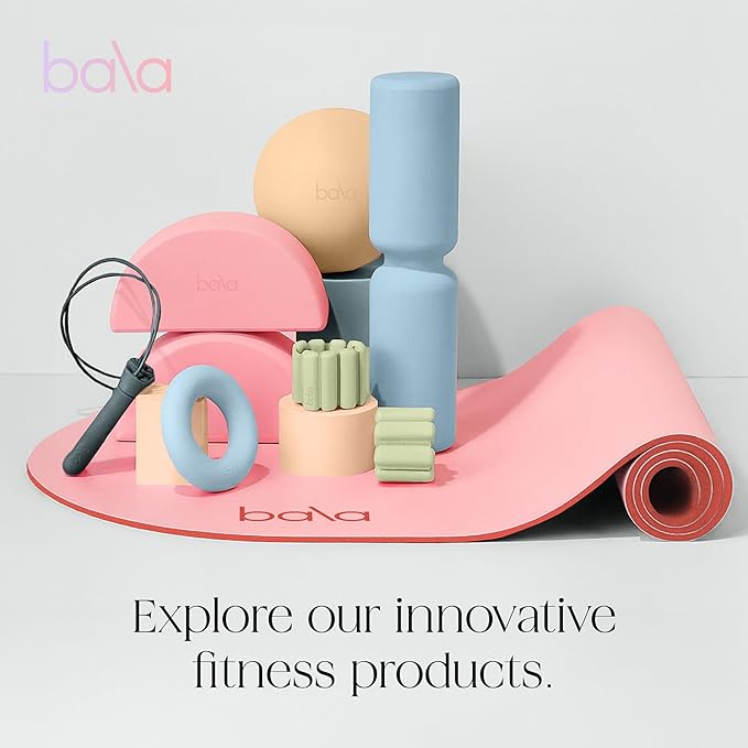 Bala Non-Weighted Exercise Ball - 8" Yoga Ball for Barre, Stretching, Strength & Core Training - Small Pilates Ball Workout Accessory with Mini Pump for Home Gym & Fitness Routines - 100% PVC