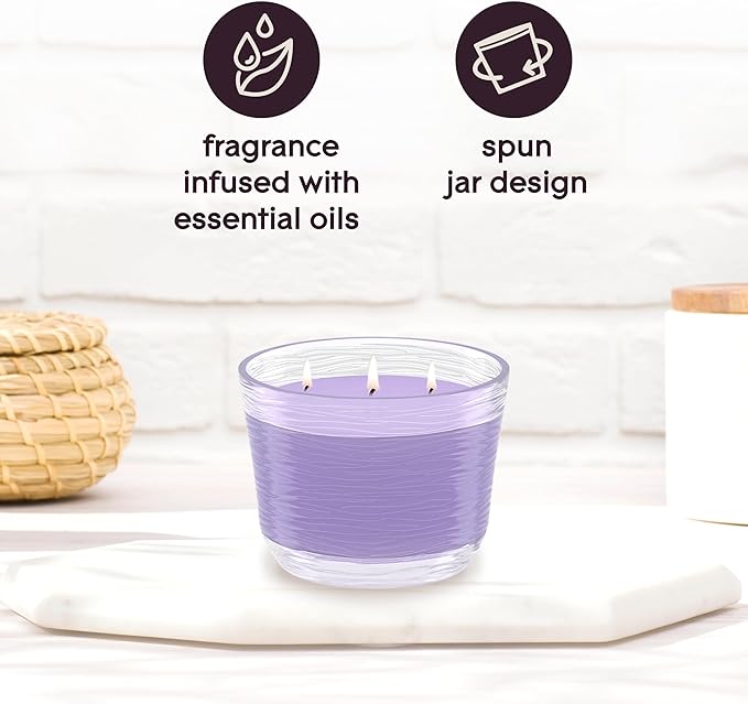 Glade Tranquil Lavender & Aloe 3-Wick Candle, 6.8 Oz, 3 Count