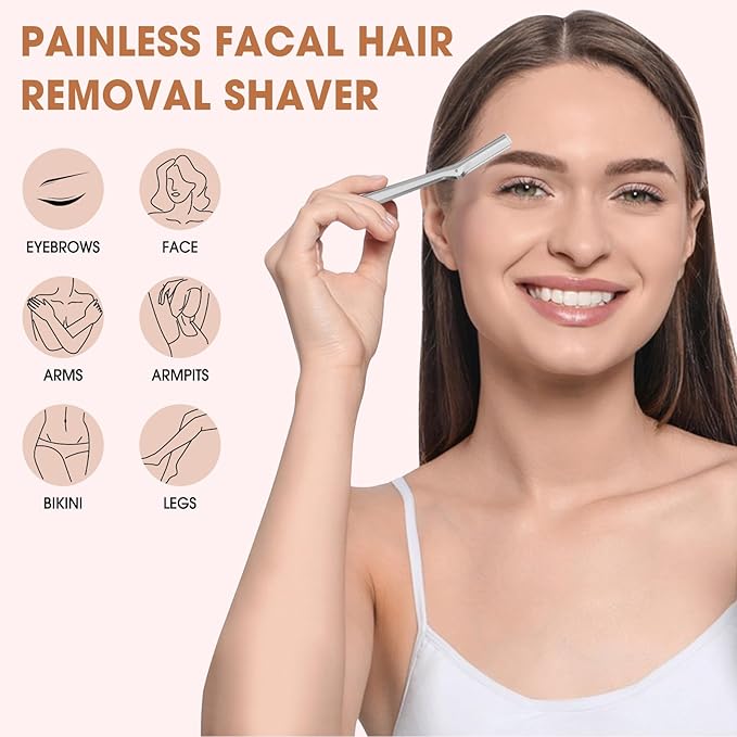 Facial Razor Replacement Blades - Better quality， Compatible with Tweezerman Stainless Steel Facial Razor - 20 Count