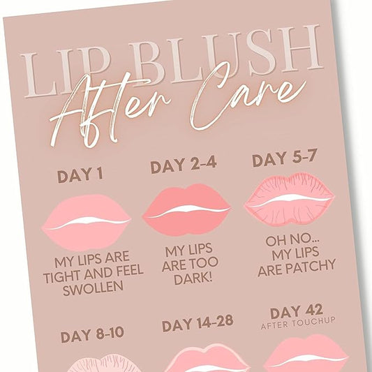 Lip Blush Aftercare Instruction Cards |