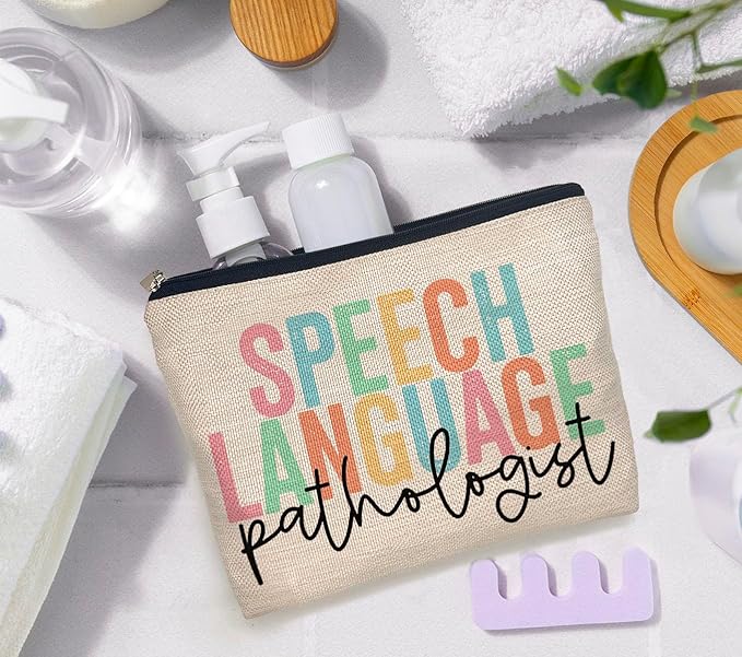 IWXYI SLP Gift,Speech Language Pathologist Bag,SLP Speech Language Pathologist Makeup Bag Zipper Pouch Travel Toiletry Gifts For Women Speech Language Pathologist