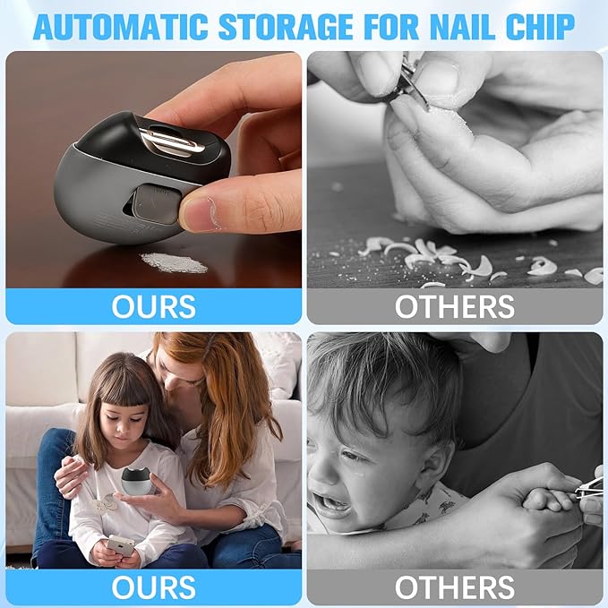 3 in 1 Automatic Electric Nail Clipper, 2026 New Electric Toe Nail Clippers with Polishing, 2-Speed Adjustable USB Rechargeable Nail Trimmer with LED Light for Seniors Kids Adults
