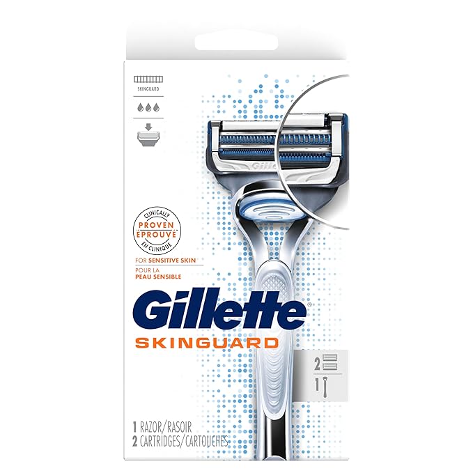 Gillette SkinGuard Men's Razor Handle + 2 Blade Refills