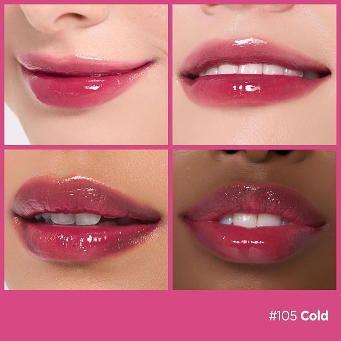 Laka Fruity Glam Tint, 4.5g/0.15oz, Glowing Lip Stain with Wide Color Spectrum, Hydrating & Lightweight Texture, Buildable Color, Non-Sticky, Vegan, K-Beauty (#105 Cold)