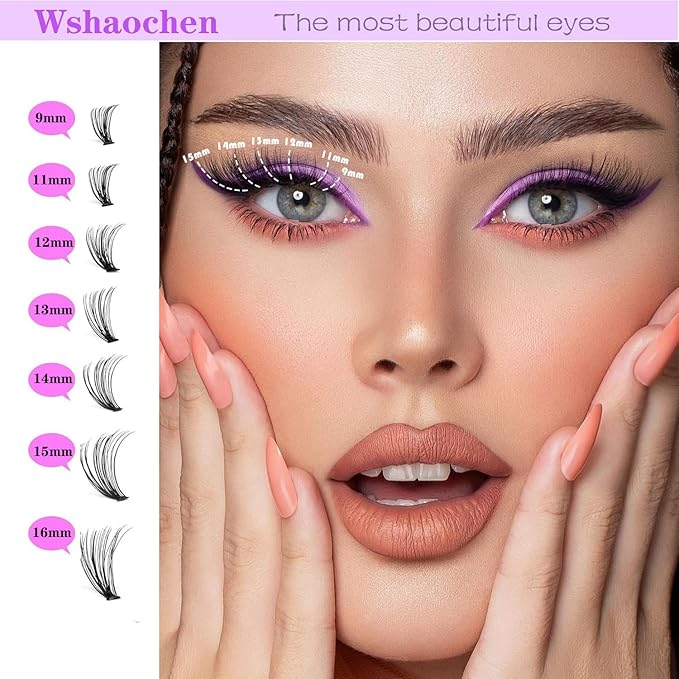 Lash Clusters 280pcs Lashes DIY Lash Extension Eyelash Clusters 30D 40D 9-16mm D Curl Cluster Lashes Extensions Self Application (30D+40D-0.07D-9-16MIX)