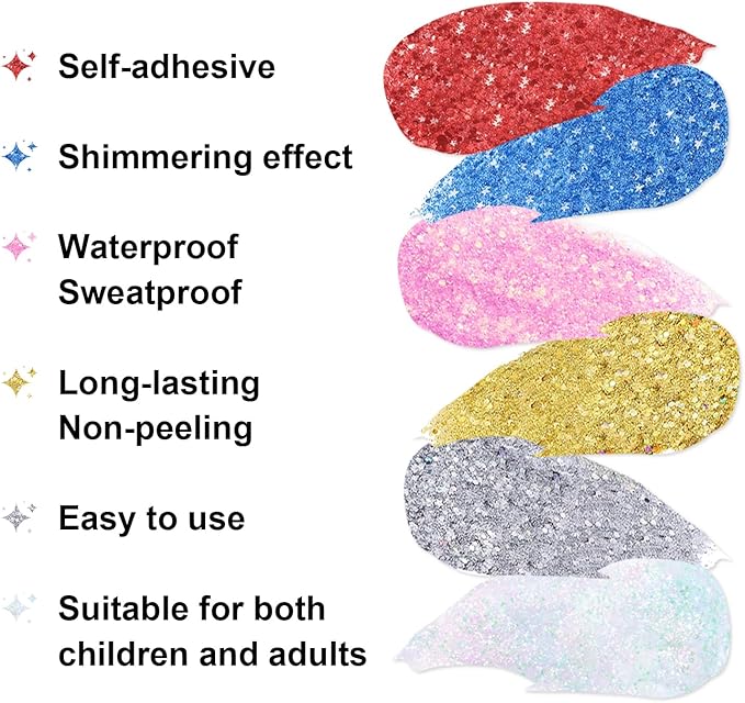 Halloween Body Glitter Stick, Waterproof Halloween Face Glitter Gel, Chunky Glitter Face Paint, Orange Purple Black Sequin Hair Glitter Makeup for Women and Kid (Pink)