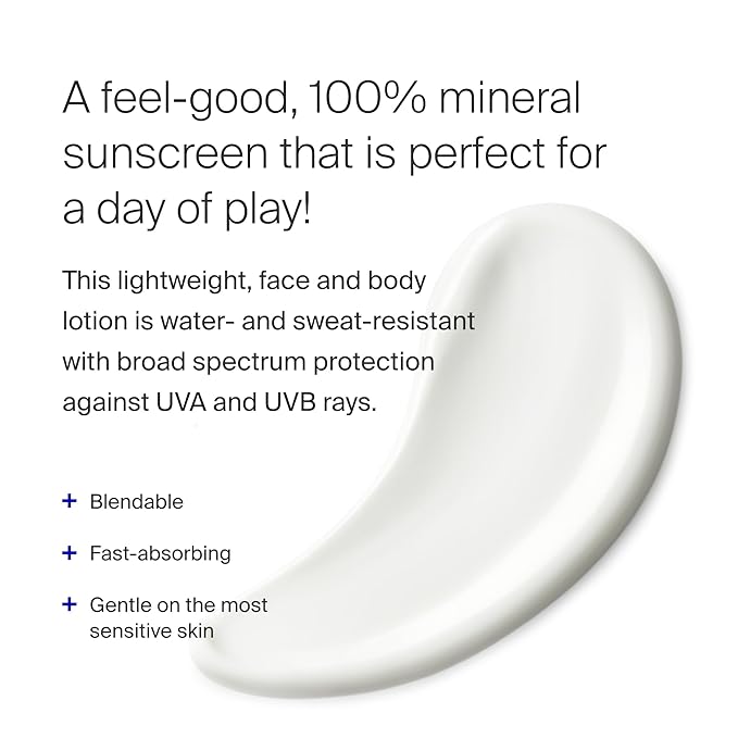 Supergoop! PLAY 100% Mineral Lotion - 1 fl oz, Pack of 2 - Broad Spectrum SPF 30 Sunscreen for Face & Body - Lightweight, Fast Absorbing, Water Resistant - With Green Algae