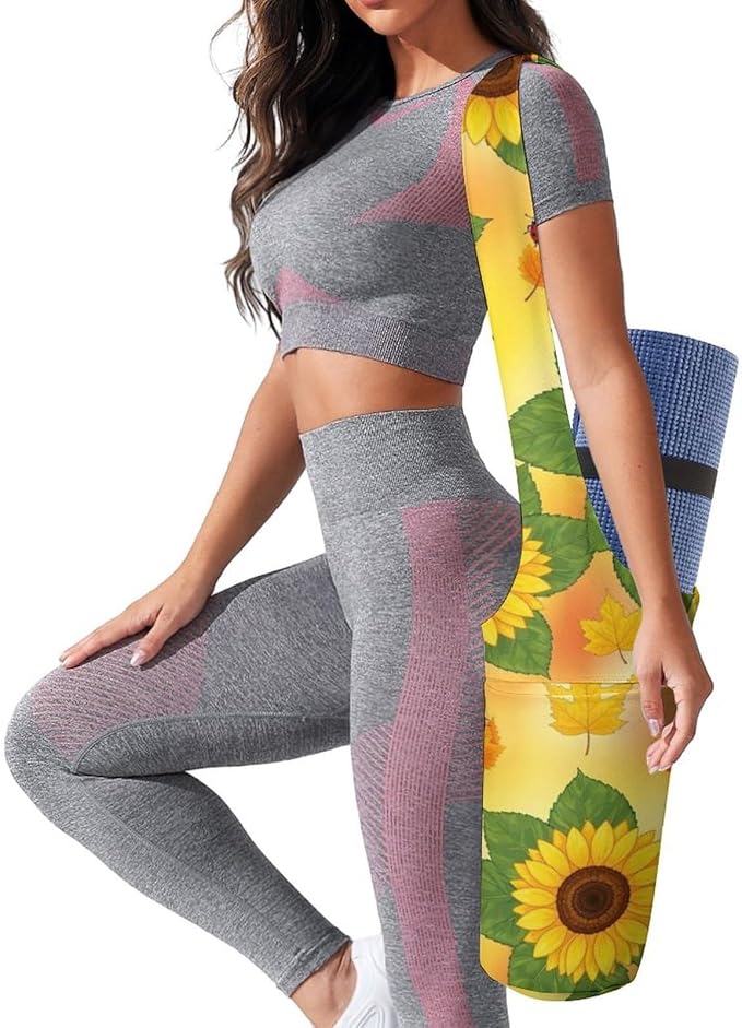 Portable Yoga Mat Carrier Single Shoulder Bag with Pocket Spacious for Yoga Gym Fitness Travel