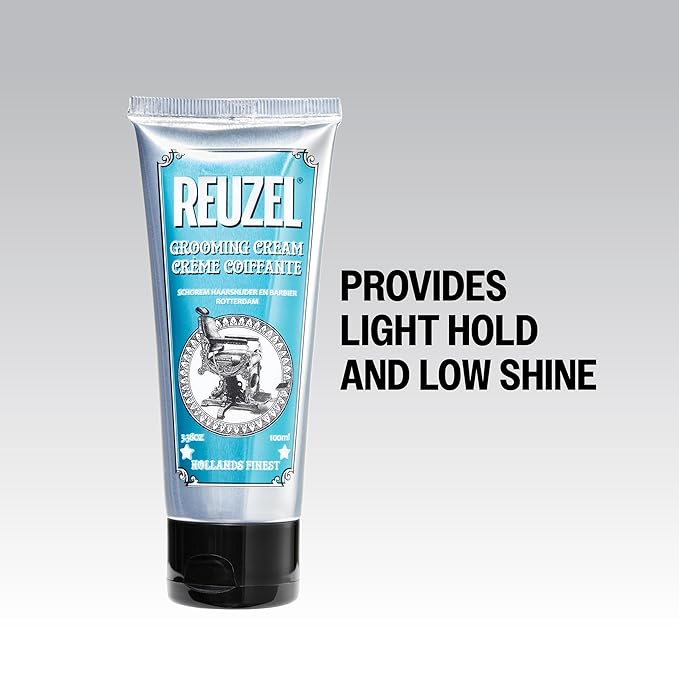 REUZEL Grooming Cream, Pilable Natural Light Hold, Adds Texture and Definition, Moisturizing, Weightless, Easy To Wash Out, Water Based Formula, Sugary Rum Scent, 3.38 oz