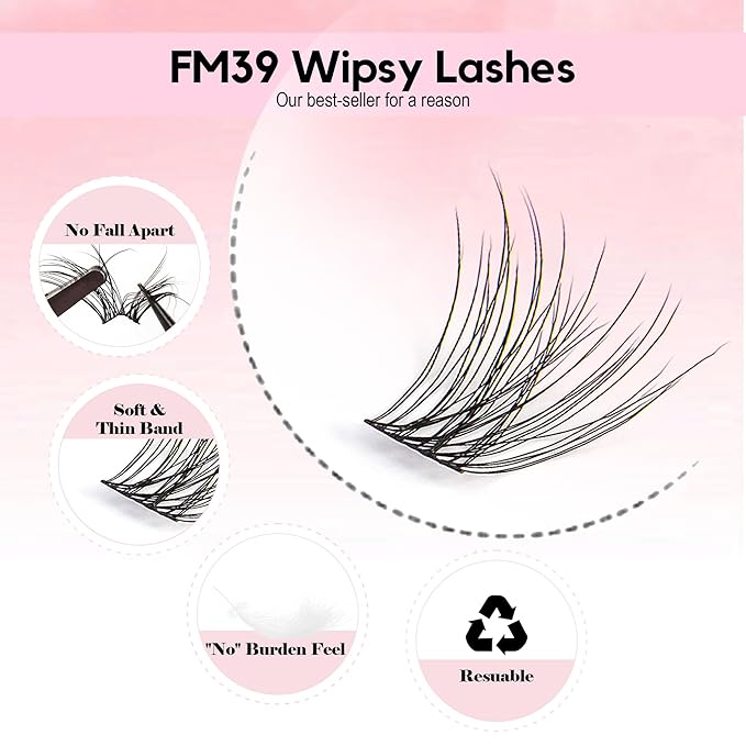 120Pcs Lash Clusters, Cat Eye Natural Eyelash Clusters, C Curl 10-14mm Individual Lashes Eyelash Extension,Large Tray(PL39)
