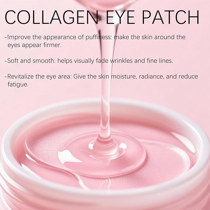 WOJJ Eye Patches, Specially Designed for Puffy Eyes and Dark Circles, Peptide Collagen Hydrogel Eye Masks, 60 Pieces, Skincare Product, Contains Caffeine and Niacinamide