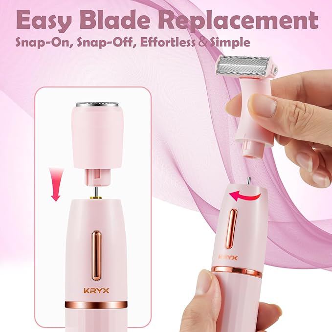 Bikini Trimmer for Women, IPX7 Waterproof Electric Razors for Women Full-Body, Rechargeable Painless Electric Shaver for Private Area, Cordless Epilator for Facial Hair Removal
