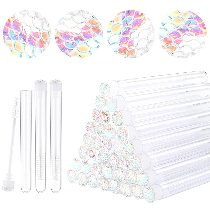Dming 20pcs Eyelash brush Lash Wand Makeup tool Eyelash Extension supplies Cleaning brush Diamond Mascara scale white