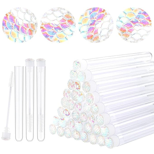 Dming 20pcs Eyelash brush Lash Wand Makeup tool Eyelash Extension supplies Cleaning brush Diamond Mascara scale white