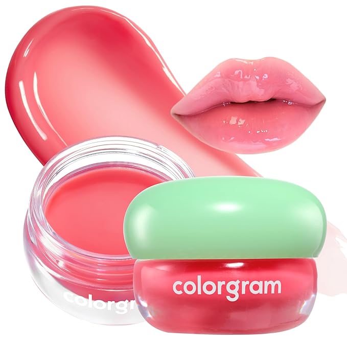 COLORGRAM Tintin Dory Lip Jam 03 Peach Jam | Pudding Pot Lip Blush | Tinted Lip Jam, Hydrating & Plumping Lip Balm with Lightweight, Non-Sticky Formula | Clear Radiance & Semi-Transparent Color