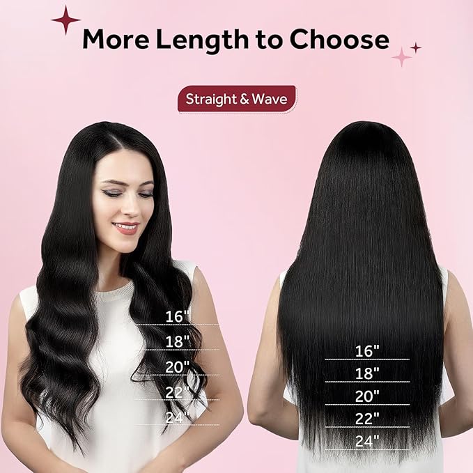 Clip in Hair Extensions Real Human Hair, Remy Hair Clip in Extensions Human Hair, Natural Black 100% Human Hair Extensions for Women #1B 18Inch 120G 7PCS