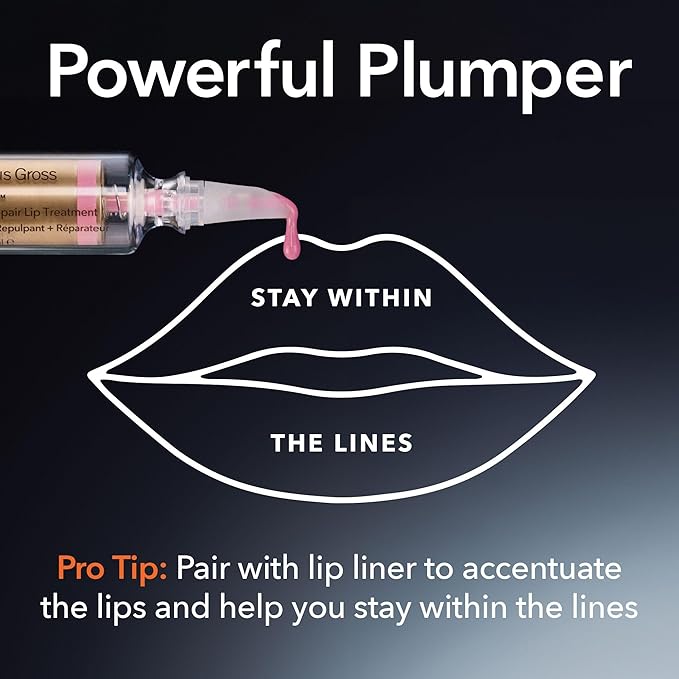 Dr Dennis Gross DermInfusions Plump + Repair Tinted Lip Treatment, Clear - Visibly Plumps & Defines Lips with Hyaluronic Acid & Peptides - Repairs Moisture Barrier - 4 mL