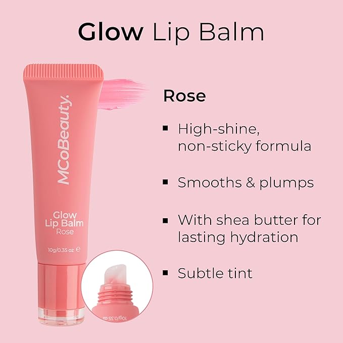 MCoBeauty Glow Lip Balm, Rose, Nourishing