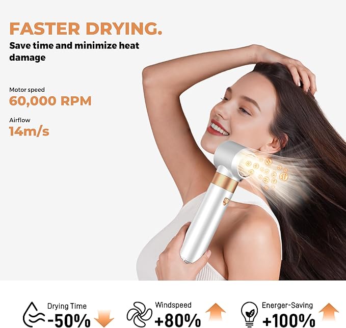 5 in ONE Hair Dryer Brush, Blow Dryer Curling Wand Hair Styling Tools Set, Ionic Hot Air Massage Oval Blowout, Left&Right Styler 100-120V