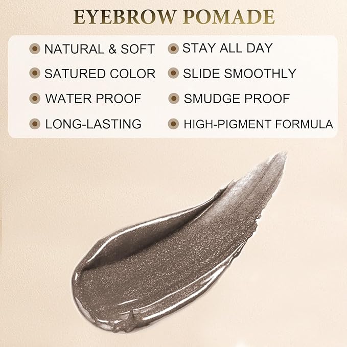 LAVONE Eyebrow Stamp Stencil Kit, Brow Stamp Trio Kit with Waterproof Eyebrow Pencil, Pomade, 20 Eyebrow Stencils, Dual-ended Eyebrow Brush and Sponge Applicator - Soft Coffee