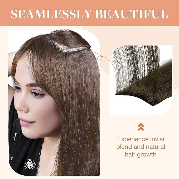 GOO GOO Invisi Edge Clip in Hair Extensions Set, 24inch 220g, 4pcs Injected Seamless PU Clip ins and 5pcs Classical PU Clip insn Real Human Hair, #(T3/8) P(T3/613)